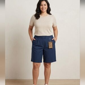 Kim Rogers Sport Dark Blue Women's Bermudas Size 18 NWT